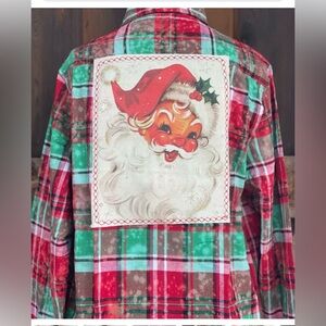 NWT Angry Minnow Santa Baby Art Flannel- LIMITED EDITION Mistletoe Plaid- XL